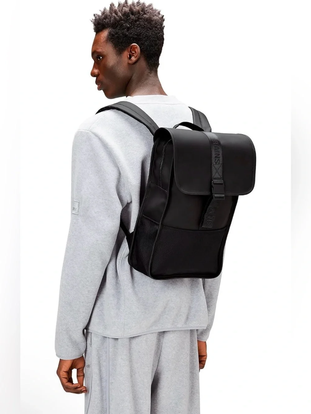 RAINS Trail Backpack Mini Black Waterproof Unisex Laptop Bag